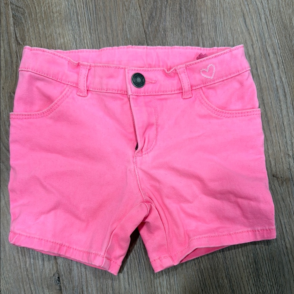 Pink Heart Embroidered Shorts by Carters